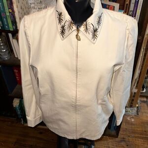 St Johns embroidered palm tree L dog show style zip jacket